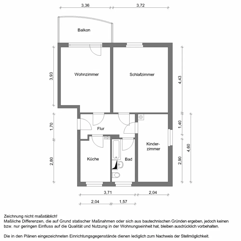 3 Zimmer Wohnung mit 60 m² in Zwickau – Bild 2