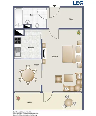 2 Zimmer Wohnung mit 44 m² in Braunschweig – Bild 1
