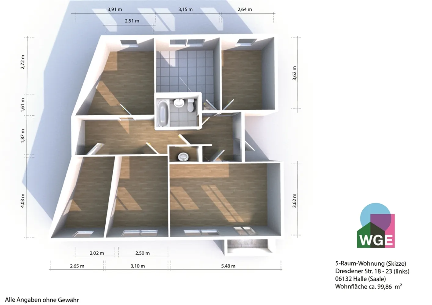 5 Zimmer Wohnung mit 100 m² in Halle (Saale) – Bild 11