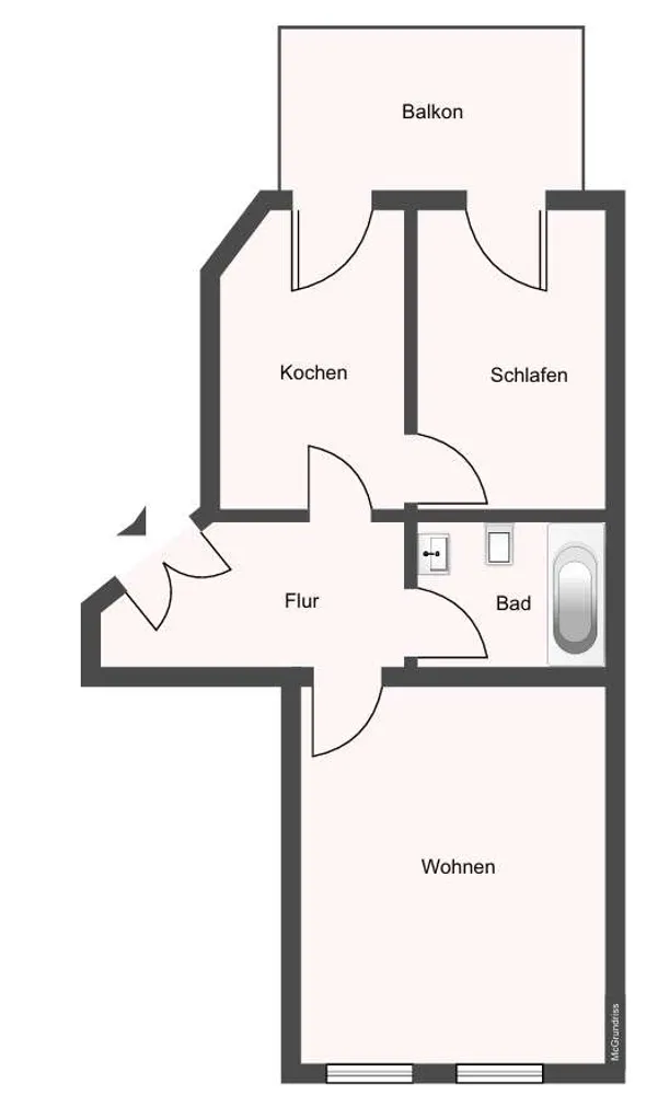 2 Zimmer Wohnung mit 46 m² in Leipzig – Bild 1