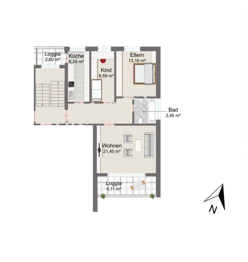 2 Zimmer Wohnung mit 60 m² in Cuxhaven – Bild 5