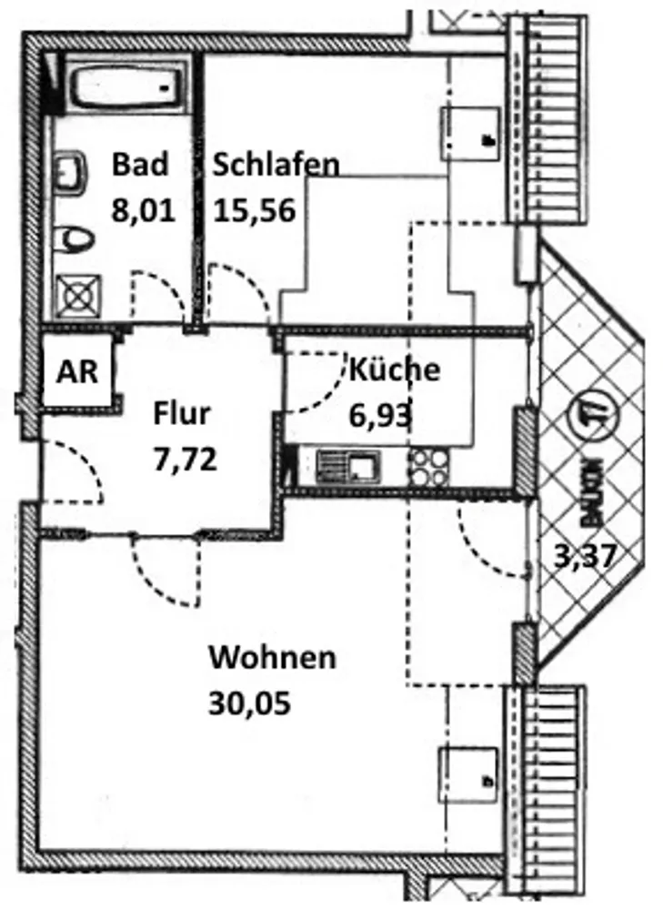 2 Zimmer Wohnung mit 71 m² in Dresden – Bild 2