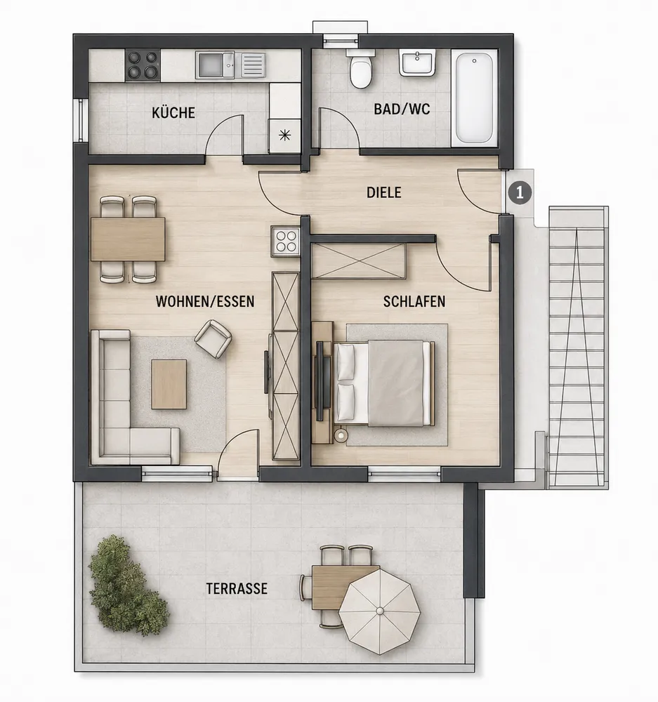 2 Zimmer Wohnung mit 52 m² in Heidelberg – Bild 7