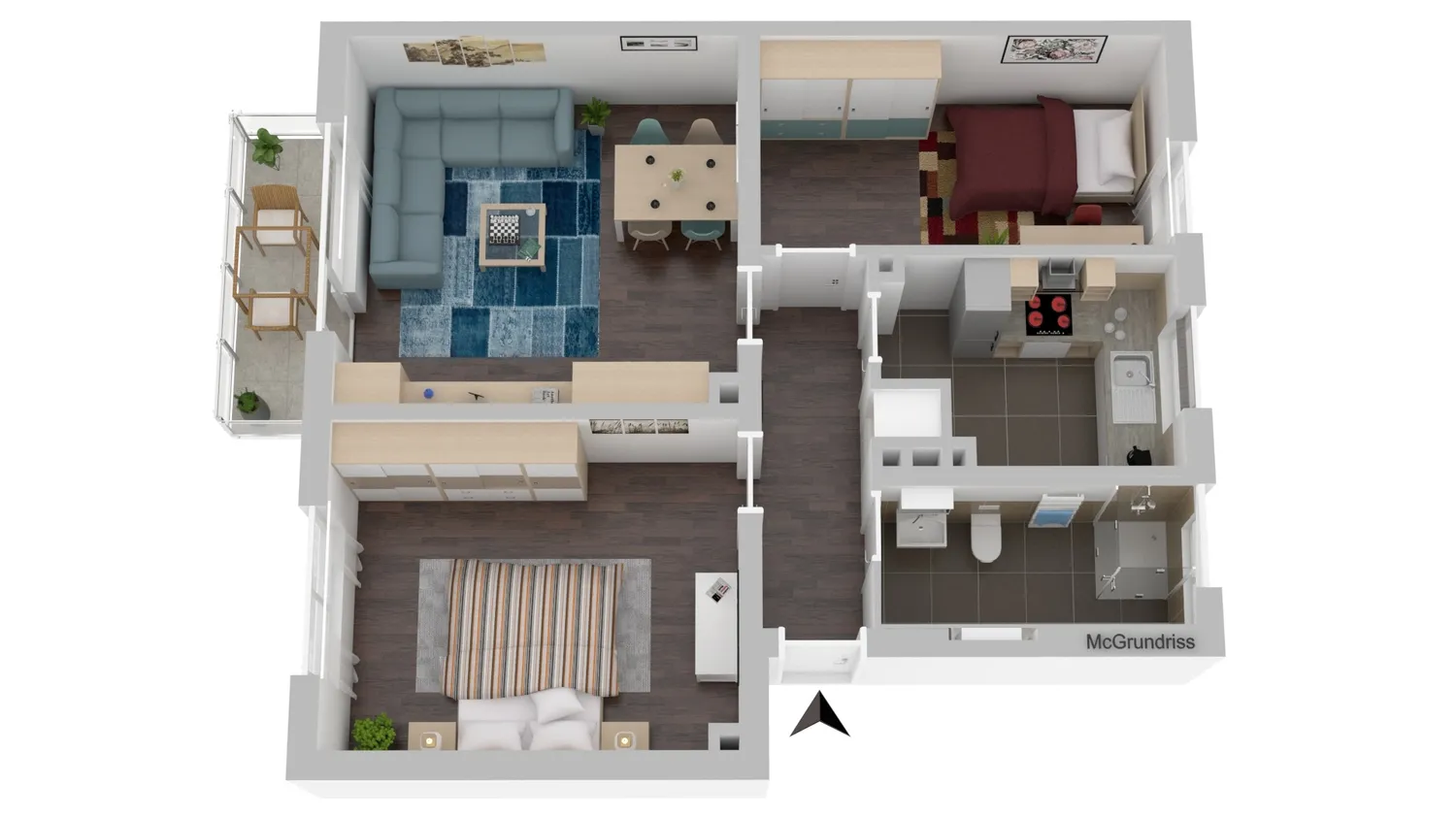 3 Zimmer Wohnung mit 61 m² in Hagen – Bild 2