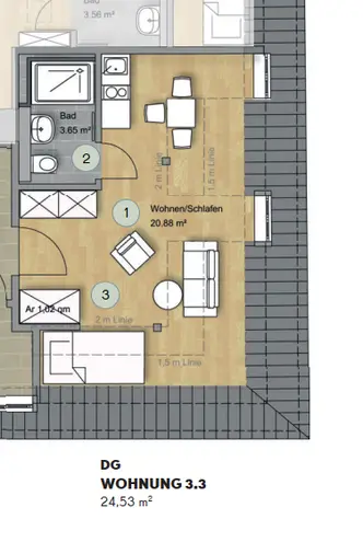 1 Zimmer Wohnung mit 25 m² in Regensburg – Bild 8
