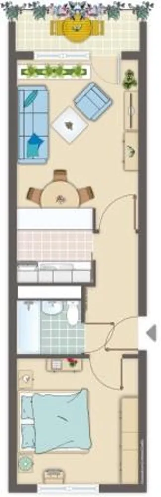 2 Zimmer Wohnung mit 44 m² in Erfurt – Bild 2