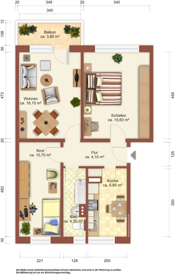 3 Zimmer Wohnung mit 60 m² in Löbau – Bild 4