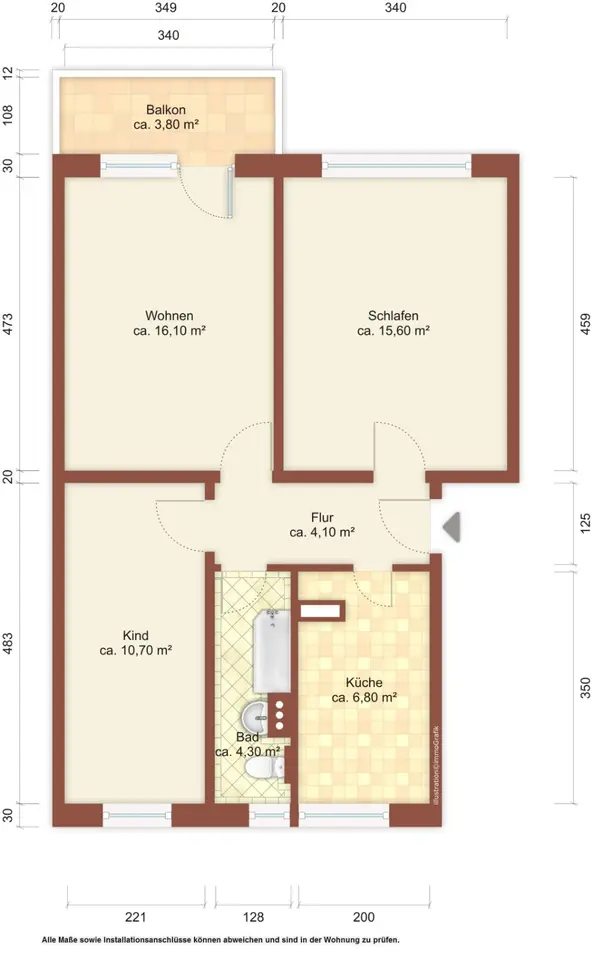 3 Zimmer Wohnung mit 60 m² in Löbau – Bild 5
