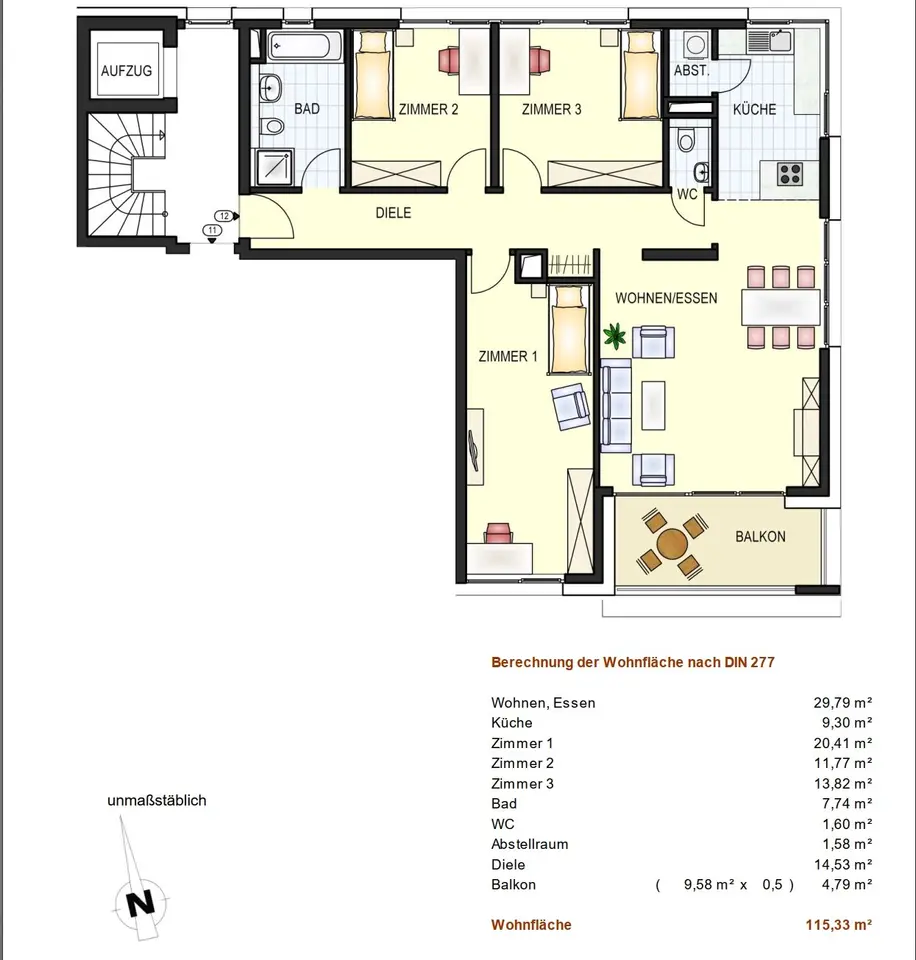 5 Zimmer Wohnung mit 115 m² in Rheinfelden – Bild 4