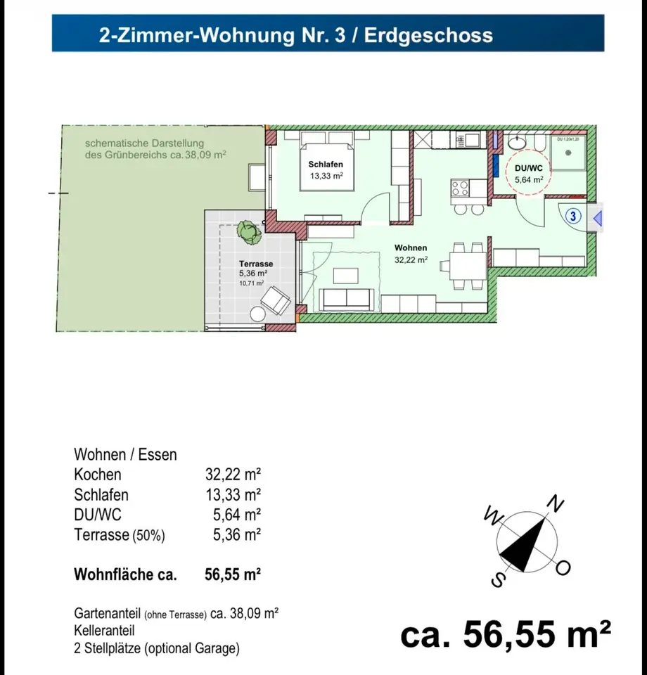 2 Zimmer Wohnung mit 53 m² in Ulm – Bild 4