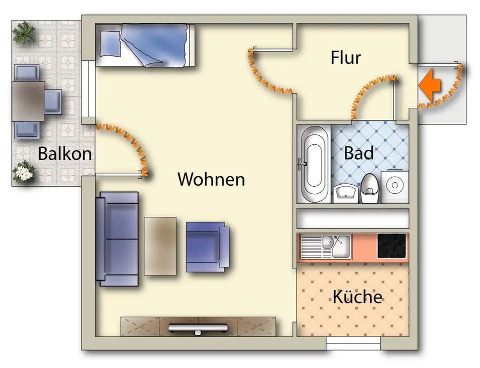 Studio mit 35 m² in Freiberg – Bild 4