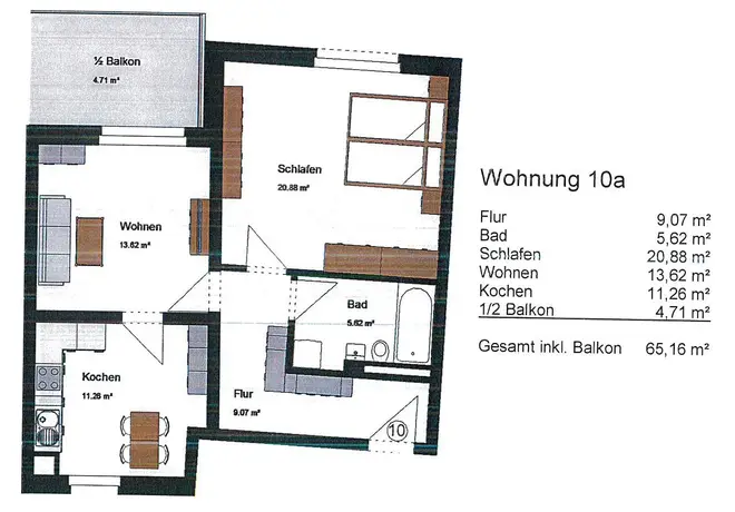 2 Zimmer Wohnung mit 65 m² in Augsburg – Bild 6