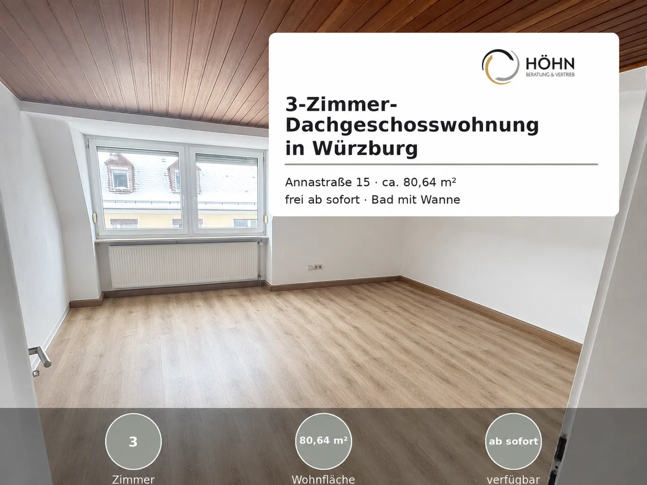 3 Zimmer Wohnung mit 81 m² in Würzburg – Bild 1