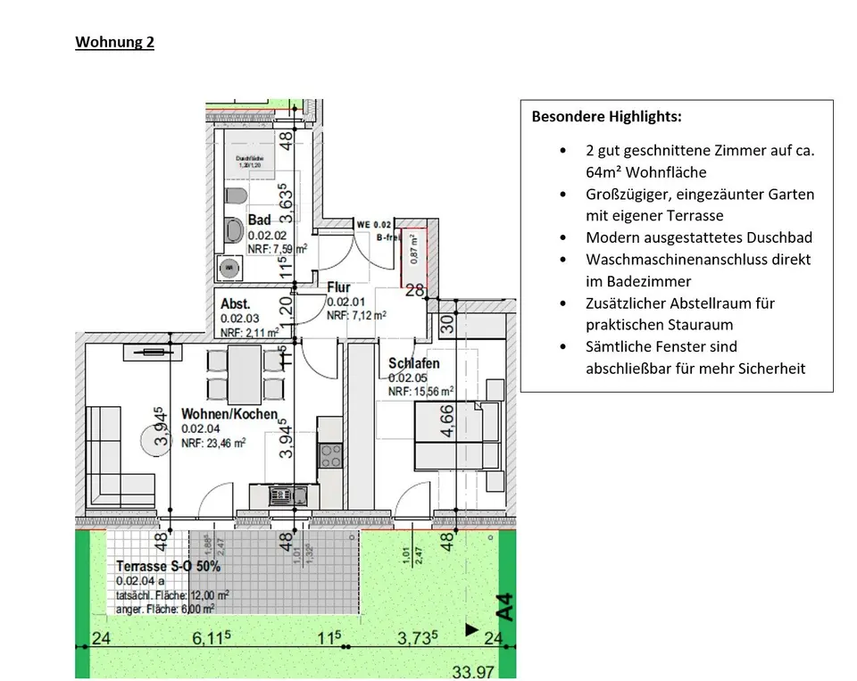 2 Zimmer Wohnung mit 64 m² in Neumünster – Bild 5