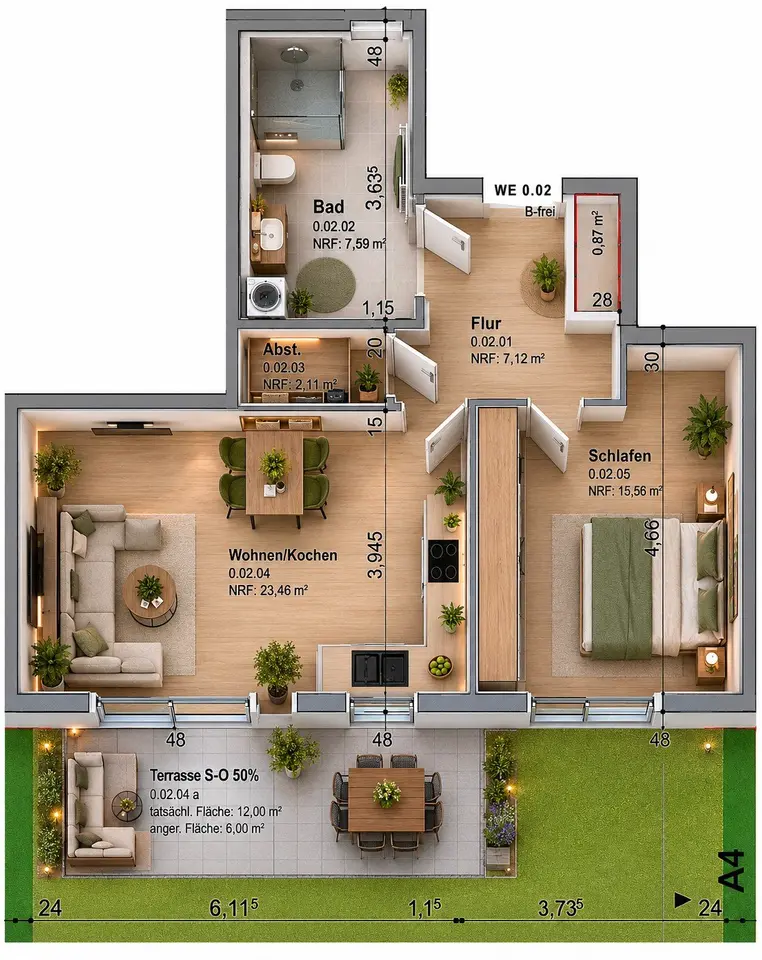 2 Zimmer Wohnung mit 64 m² in Neumünster – Bild 7