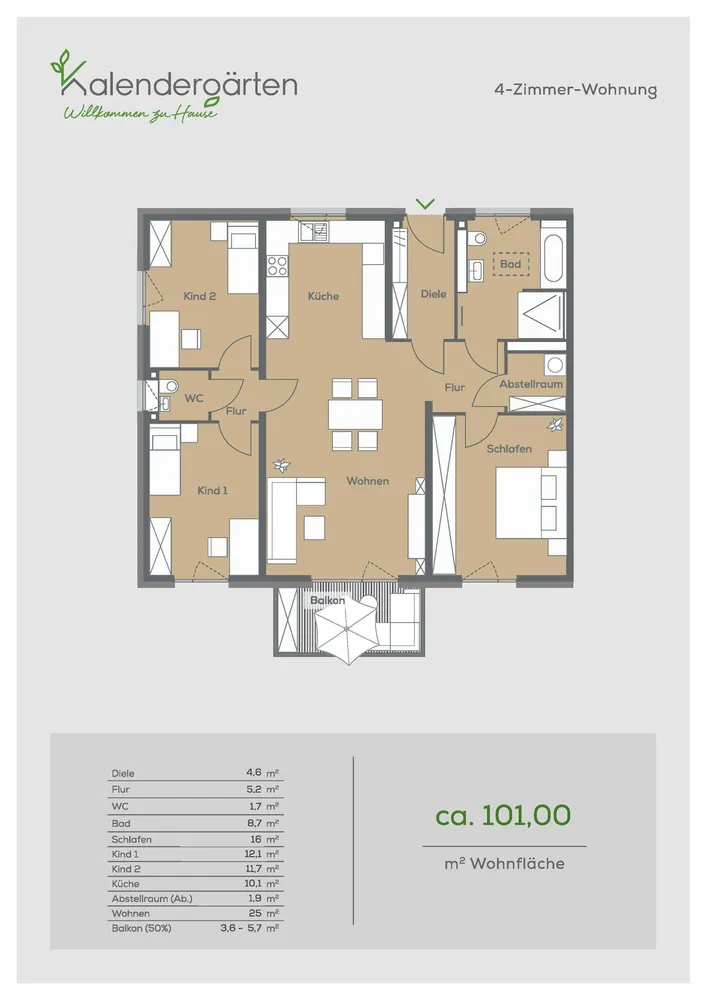 4 Zimmer Wohnung mit 101 m² in Coburg – Bild 2