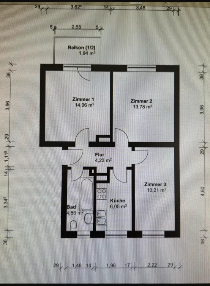 3 Zimmer Wohnung mit 58 m² in Passau – Bild 7