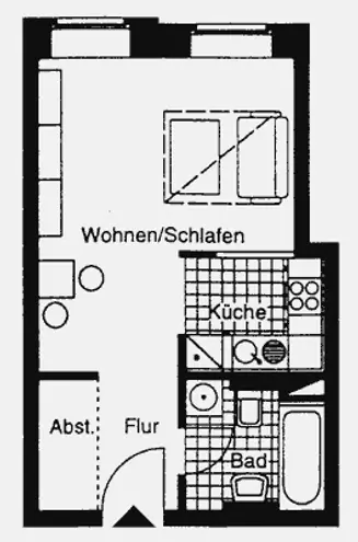 1 Zimmer Wohnung mit 24 m² in Leipzig – Bild 2