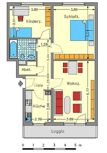 3 Zimmer Wohnung mit 76 m² in Wuppertal – Bild 3