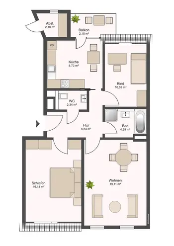 3 Zimmer Wohnung mit 70 m² in Chemnitz – Bild 11