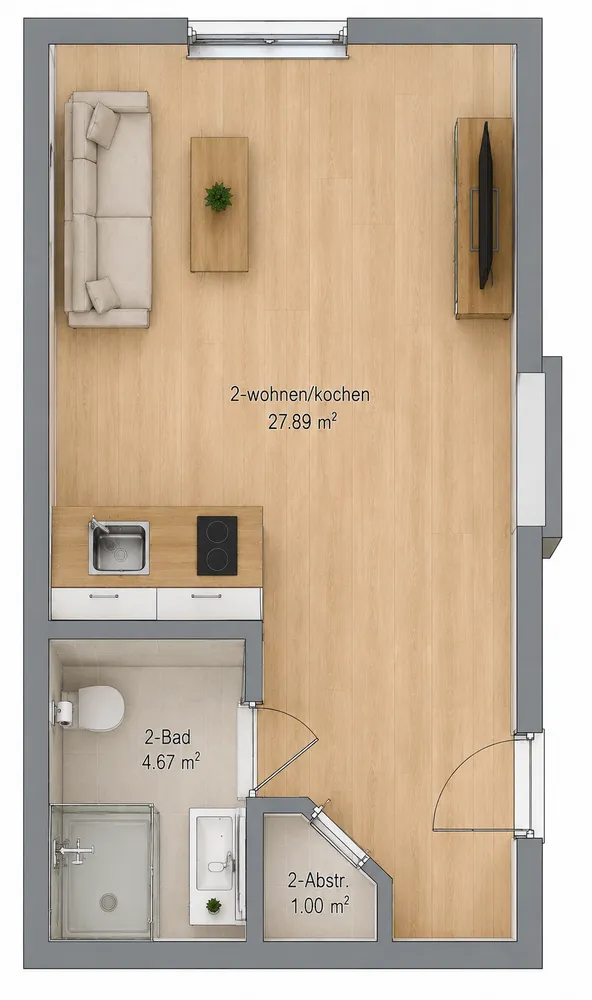 1 Zimmer Wohnung mit 34 m² in Neumünster – Bild 3