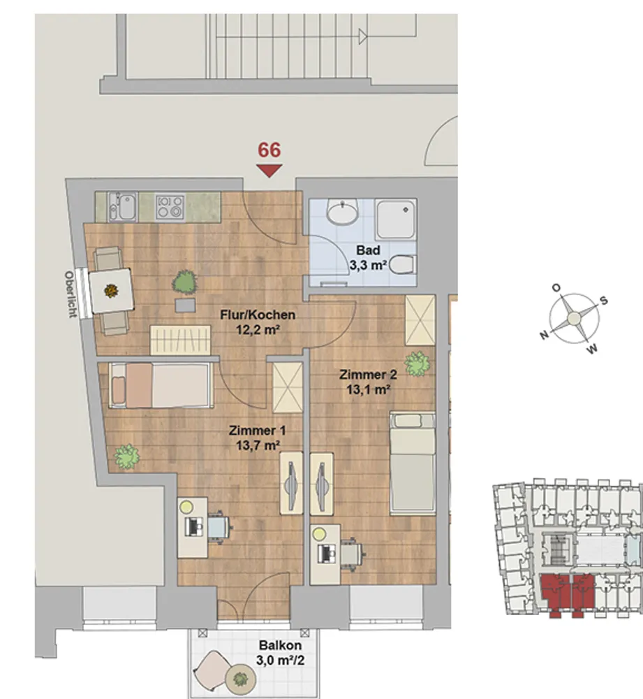 2 Zimmer Wohnung mit 48 m² in Dresden – Bild 3