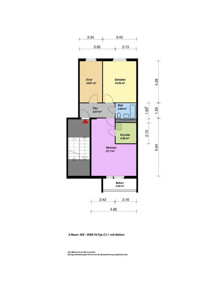 3 Zimmer Wohnung mit 62 m² in Neubrandenburg – Bild 9