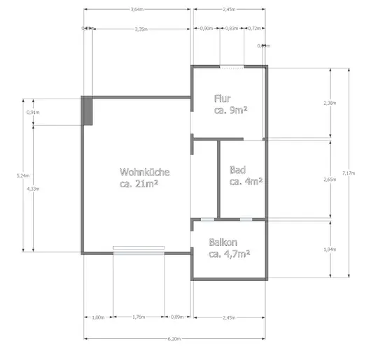 1 Zimmer Wohnung mit 32 m² in Hannover – Bild 2