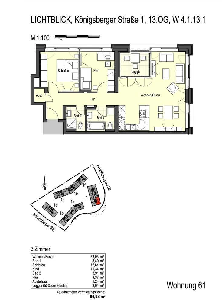 3 Zimmer Wohnung mit 85 m² in Würzburg – Bild 4
