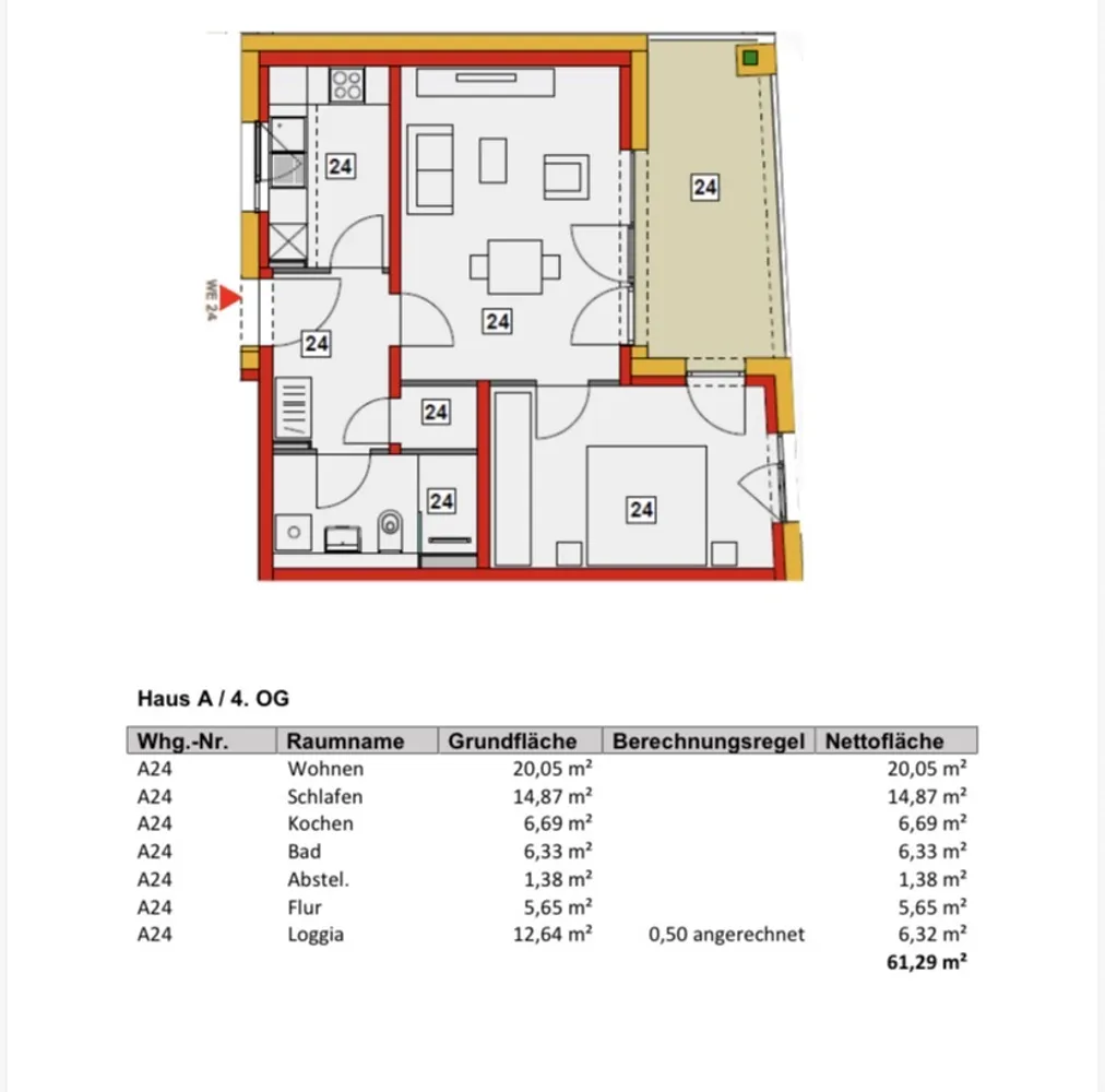 2 Zimmer Wohnung mit 61 m² in Heidelberg – Bild 1