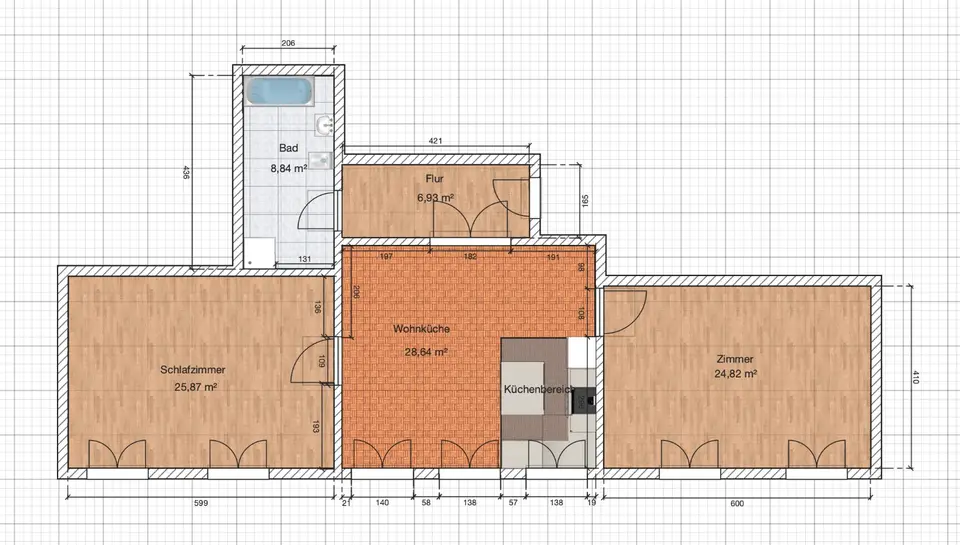 3 Zimmer Wohnung mit 92 m² in Greifswald – Bild 2