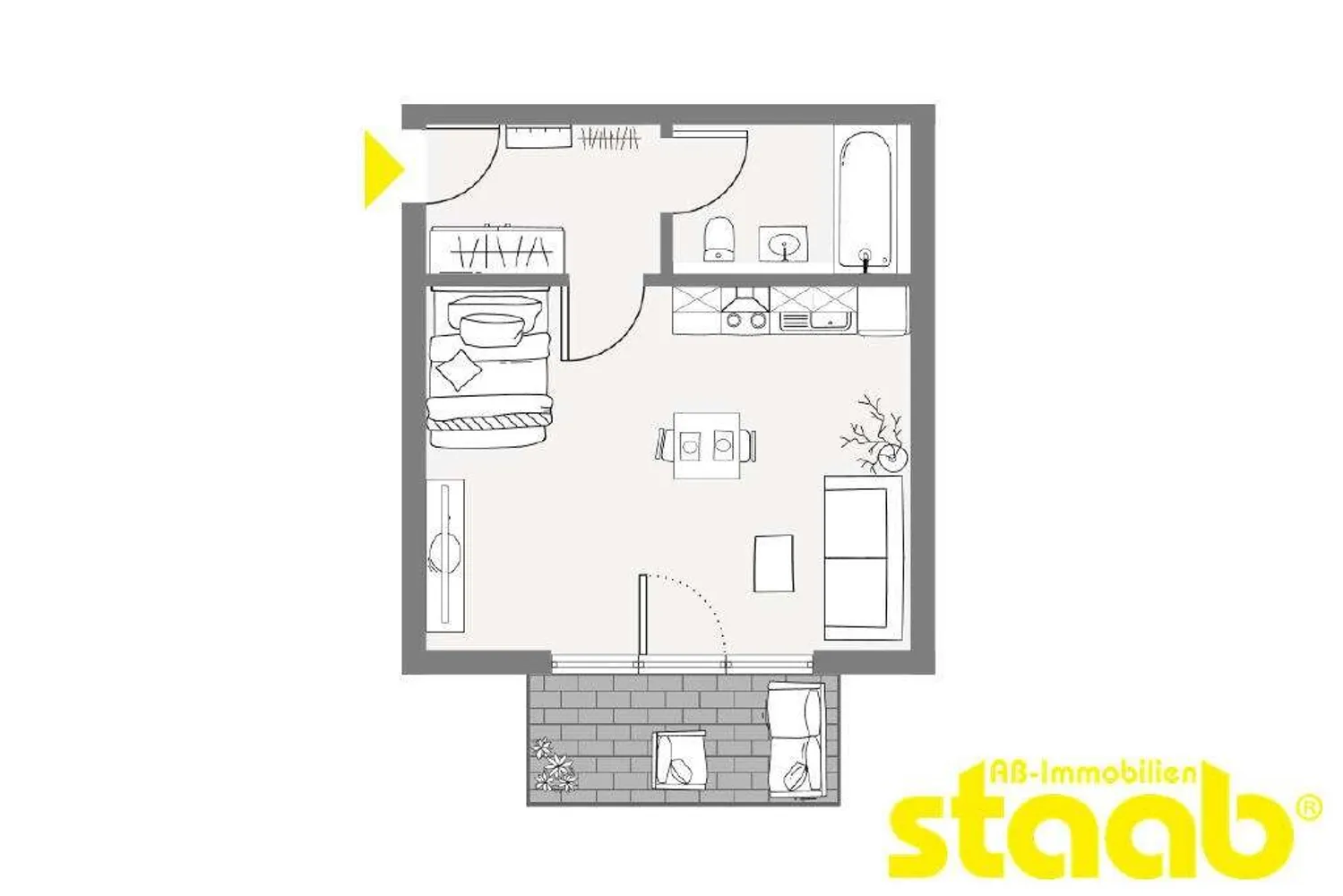 1 Zimmer Wohnung mit 36 m² in Aschaffenburg – Bild 12