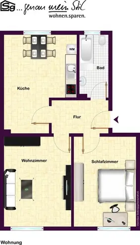 2 Zimmer Wohnung mit 49 m² in Chemnitz – Bild 2