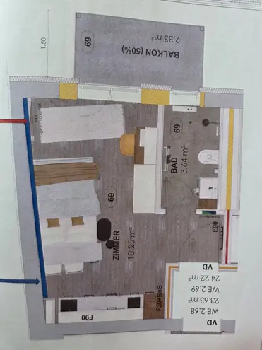 1 Zimmer Wohnung mit 24 m² in Regensburg – Bild 7