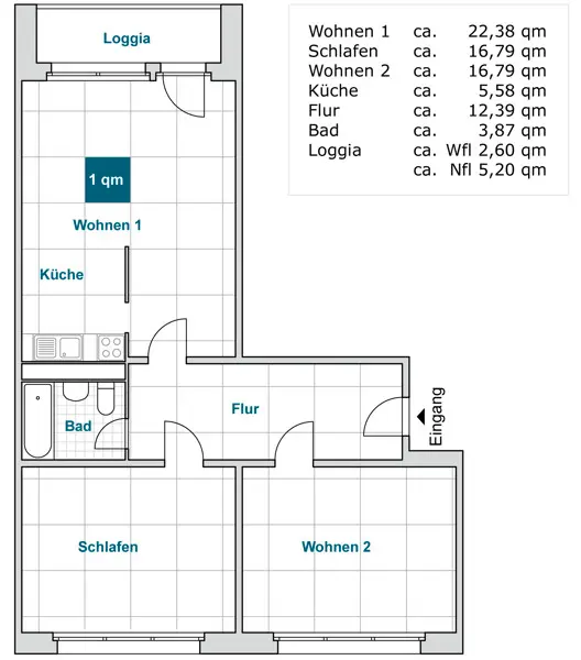 3 Zimmer Wohnung mit 80 m² in Dresden – Bild 5