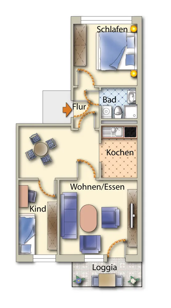 3 Zimmer Wohnung mit 56 m² in Freiberg – Bild 10