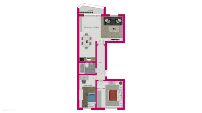 3 Zimmer Wohnung mit 60 m² in Erfurt – Bild 2