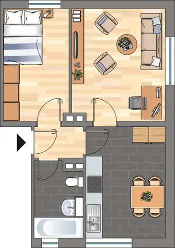 2 Zimmer Wohnung mit 42 m² in Kiel – Bild 3