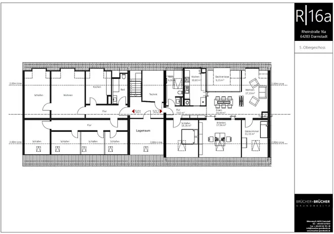 6 Zimmer Wohnung mit 135 m² in Darmstadt – Bild 3