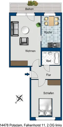 2 Zimmer Wohnung mit 58 m² in Potsdam – Bild 3