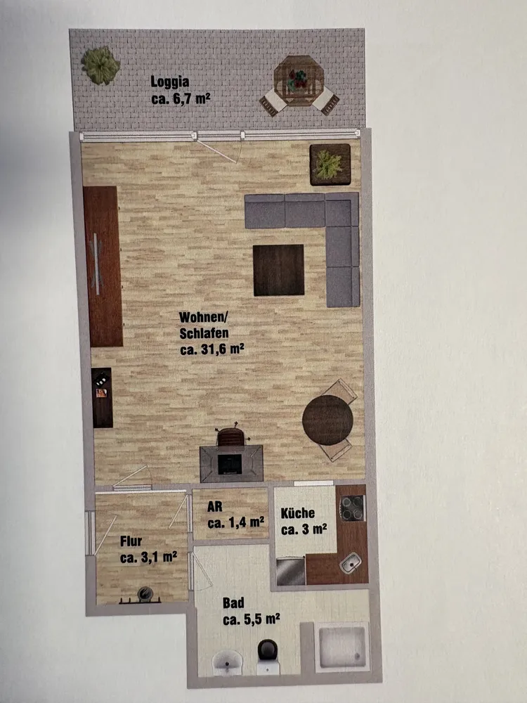 1 Zimmer Wohnung mit 48 m² in Erding – Bild 3