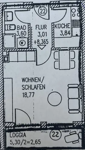 1 Zimmer Wohnung mit 32 m² in Augsburg – Bild 10