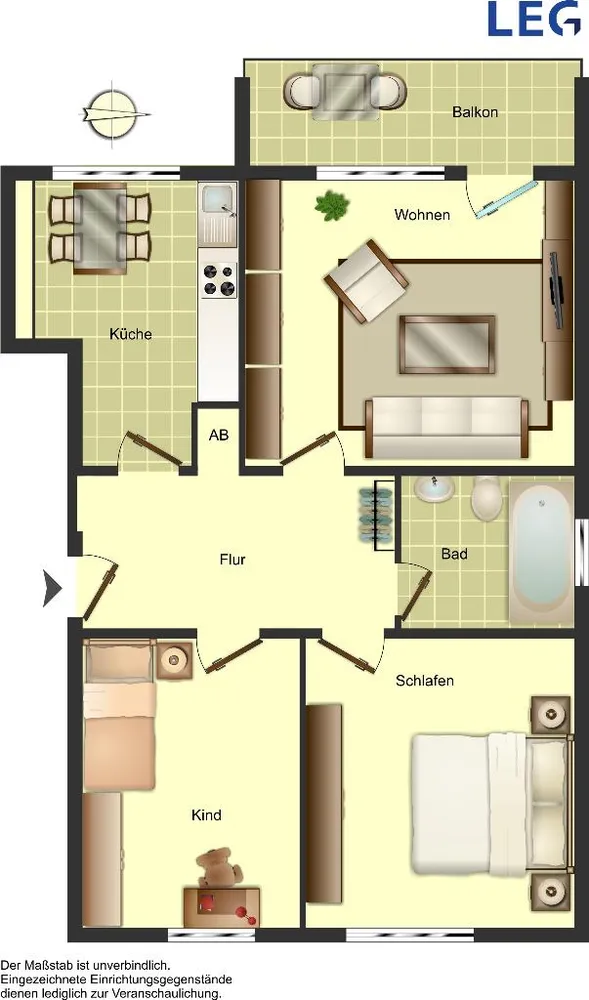 3 Zimmer Wohnung mit 72 m² in Osnabrück – Bild 2