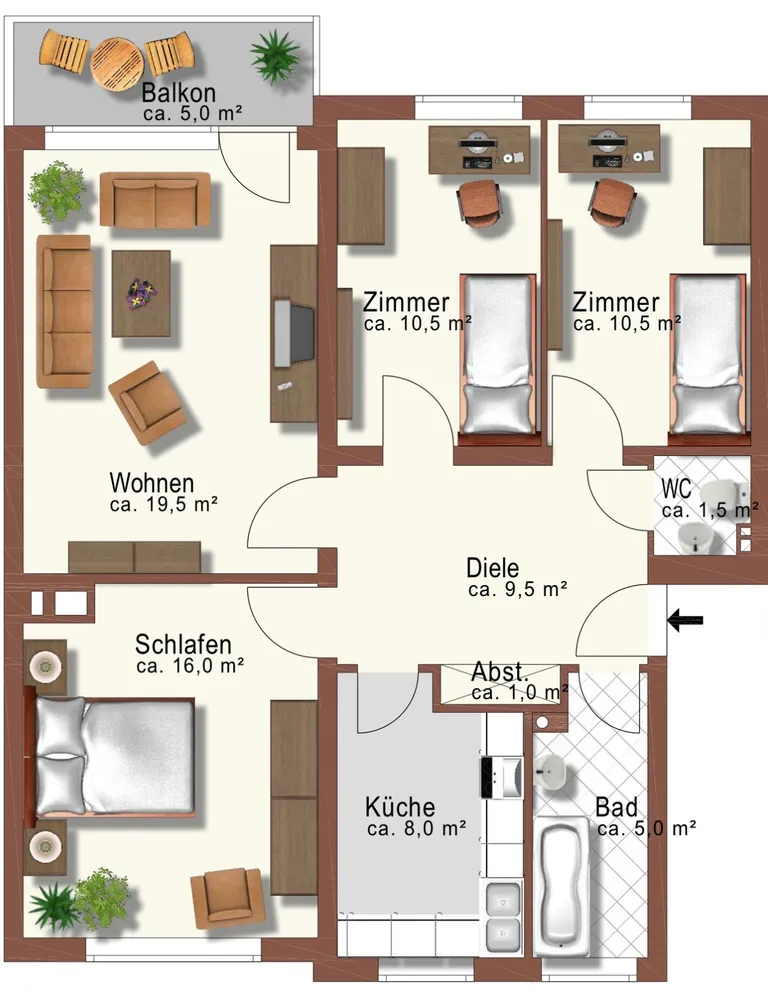4 Zimmer Wohnung mit 80 m² in Lübeck – Bild 8