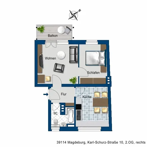 2 Zimmer Wohnung mit 51 m² in Magdeburg – Bild 6