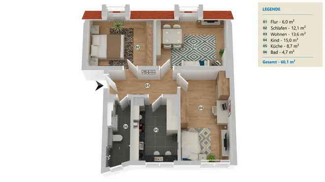3 Zimmer Wohnung mit 63 m² in Hannover – Bild 9
