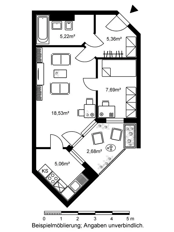 2 Zimmer Wohnung mit 45 m² in Frankfurt am Main – Bild 5