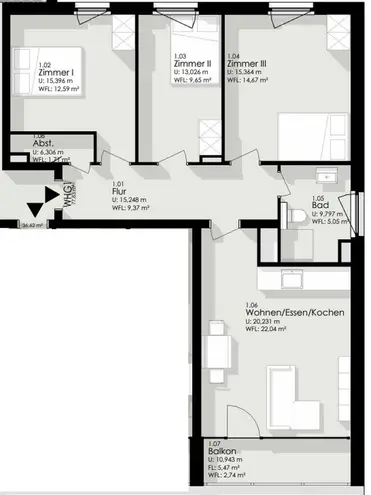 4 Zimmer Wohnung mit 77 m² in Oldenburg – Bild 11