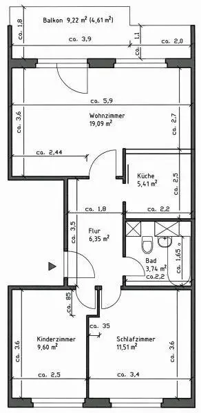 2 Zimmer Wohnung mit 51 m² in Jena – Bild 5