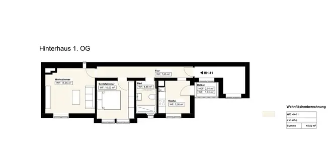 2 Zimmer Wohnung mit 46 m² in Frankfurt am Main – Bild 11